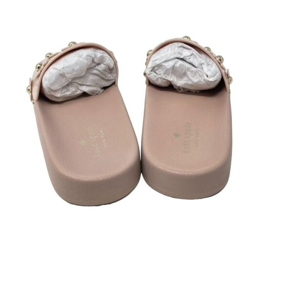 Kate Spade Spring Flower Embellished Slides Sz 9 Rose Smoke - Picture 6 of 9